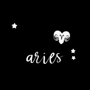 Aries White Vinyl Sticker